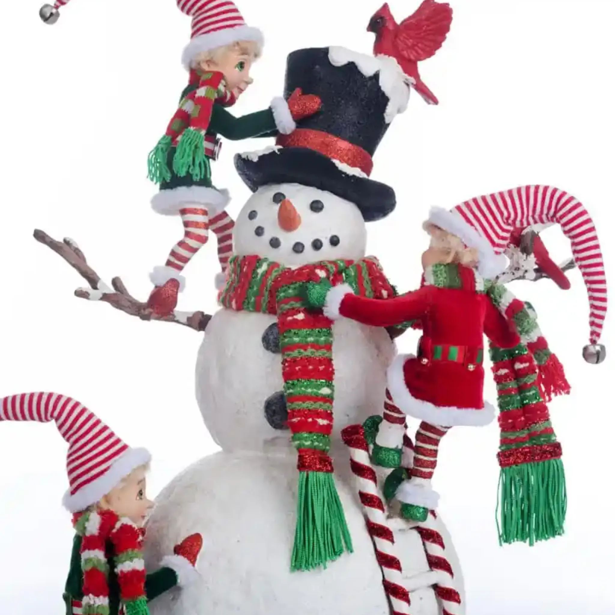 18" Peppermint Palace Elves and Snowman Christmas Decoration
