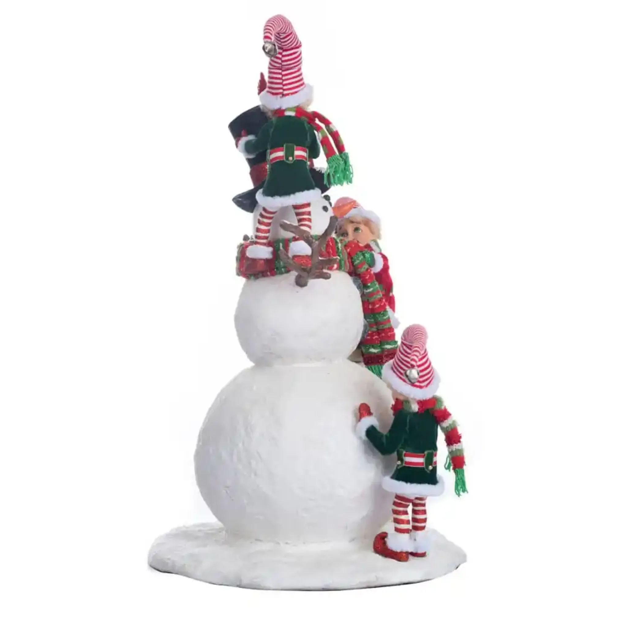 18" Peppermint Palace Elves and Snowman Christmas Decoration