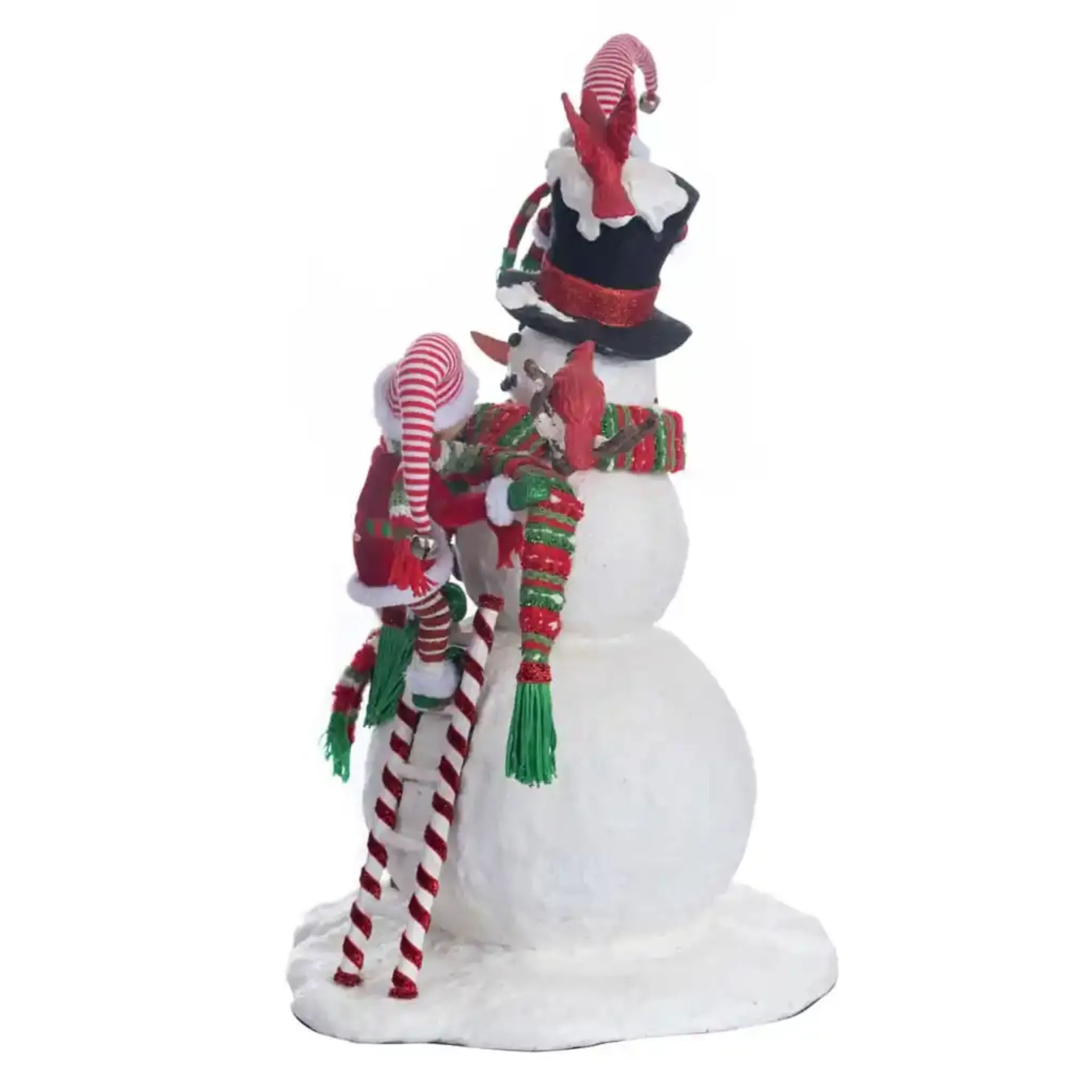 18" Peppermint Palace Elves and Snowman Christmas Decoration