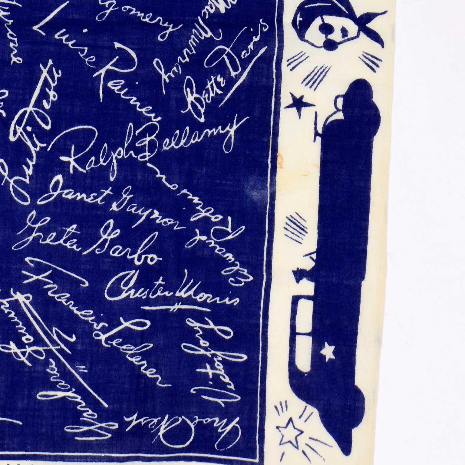 1930s Rare Vintage Hollywood Premier Movie Star Scarf Handkerchief