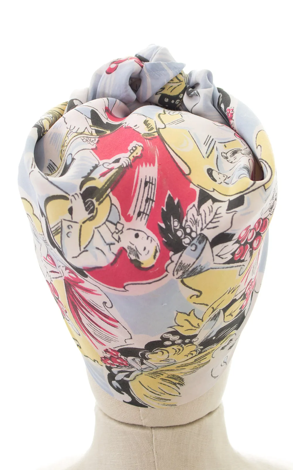 1940s Evening Soirée Novelty Print Scarf