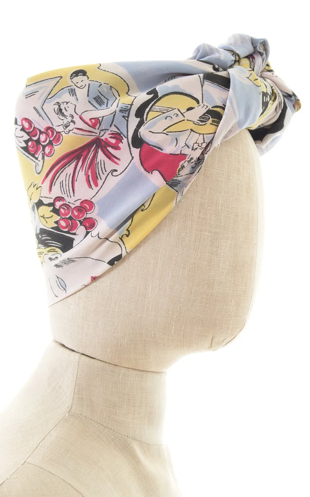 1940s Evening Soirée Novelty Print Scarf