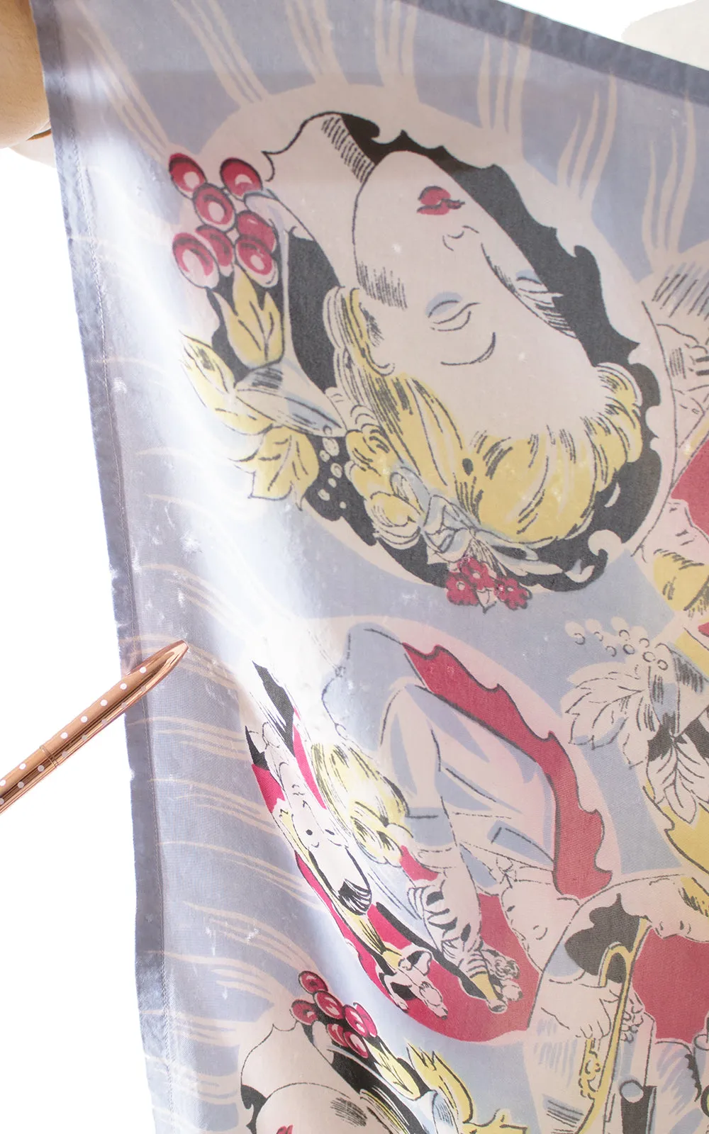 1940s Evening Soirée Novelty Print Scarf