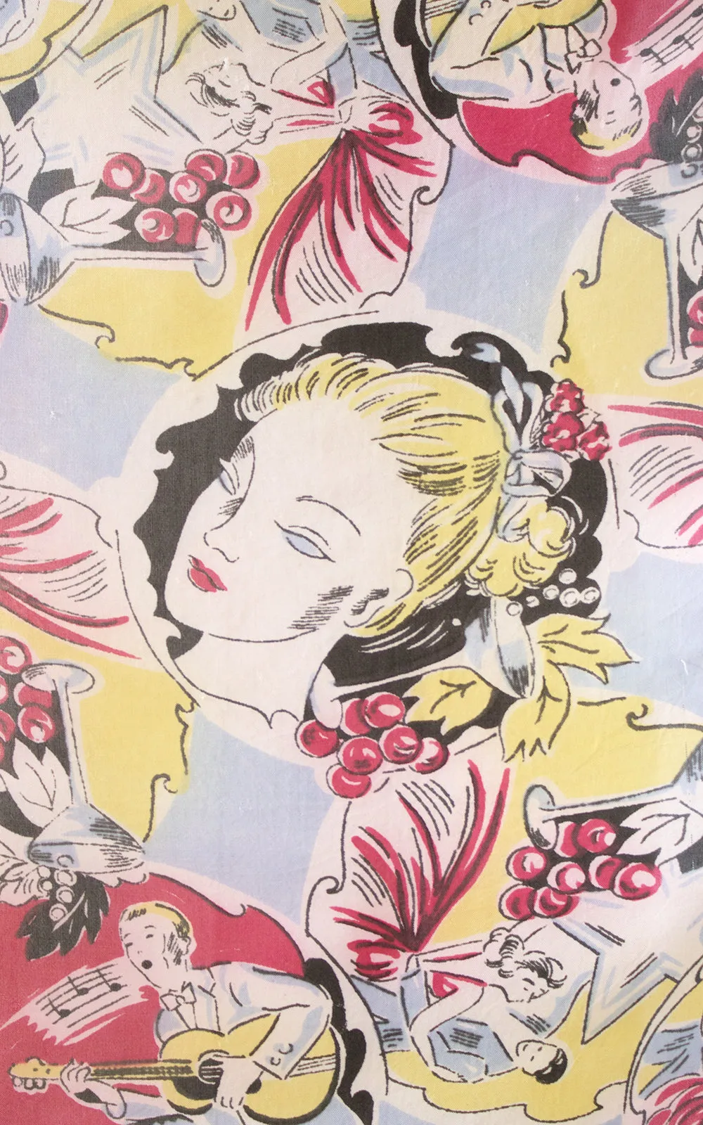 1940s Evening Soirée Novelty Print Scarf
