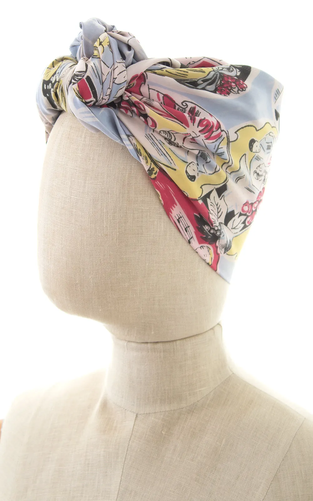 1940s Evening Soirée Novelty Print Scarf