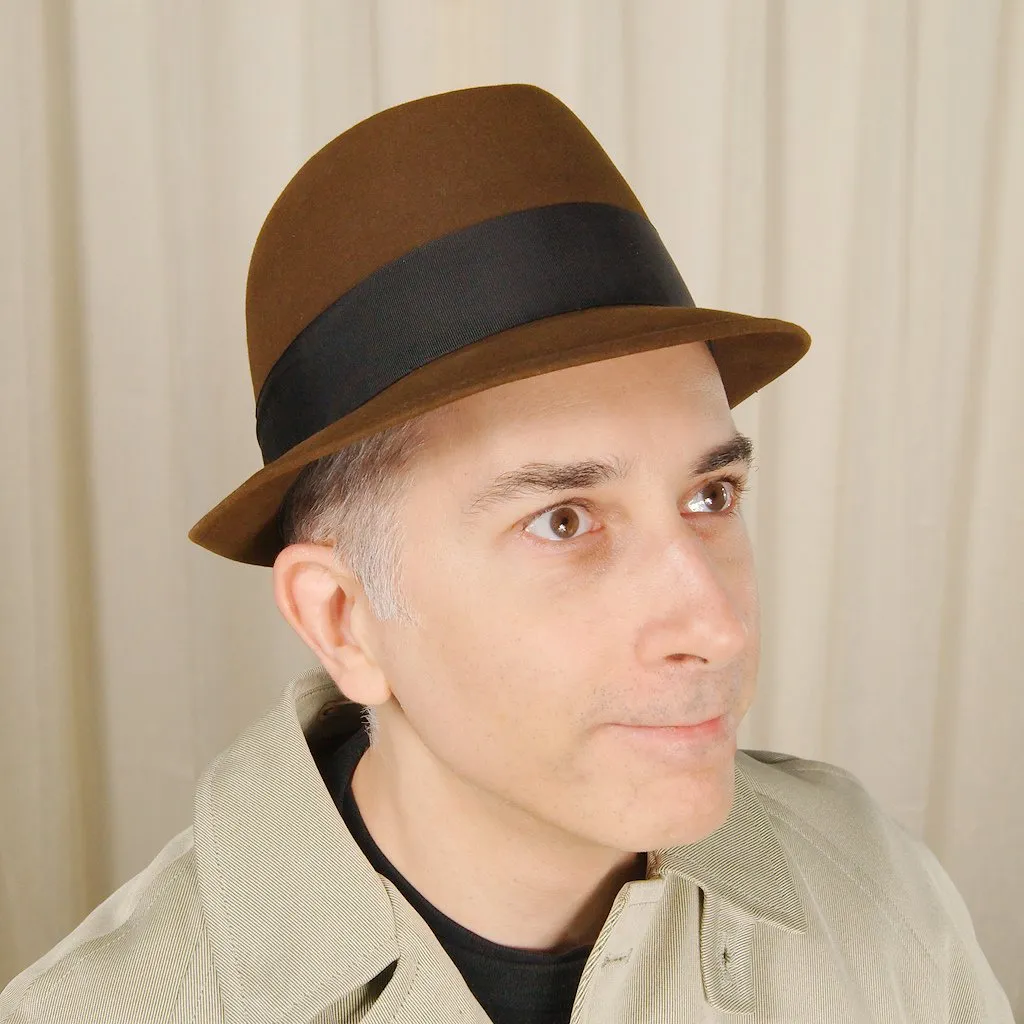 1950s Brown Trilby Felt Hat