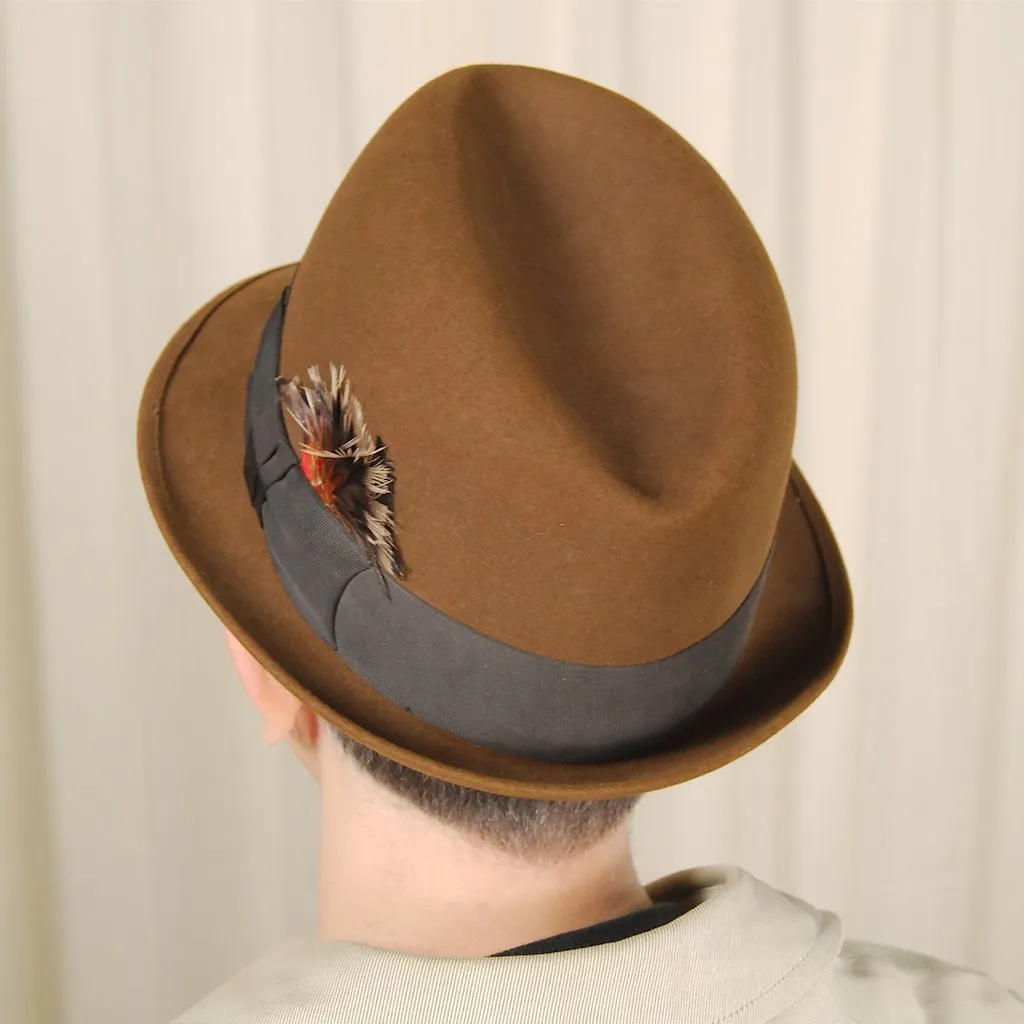 1950s Brown Trilby Felt Hat