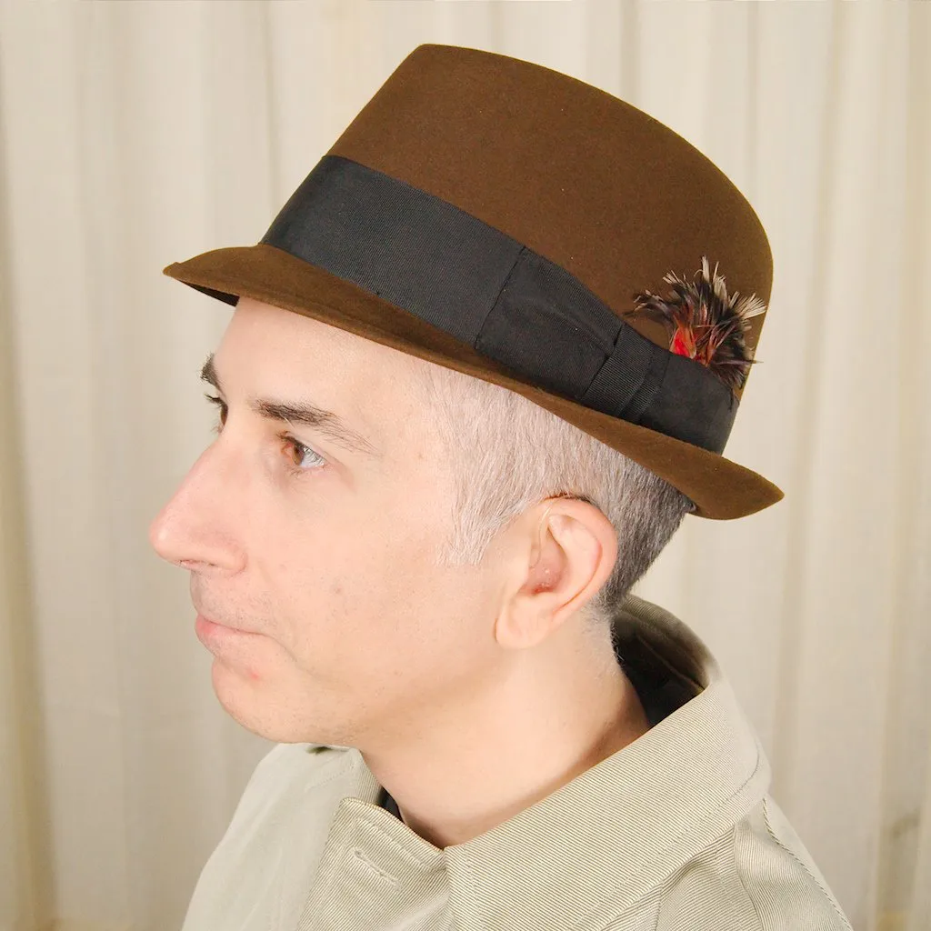 1950s Brown Trilby Felt Hat