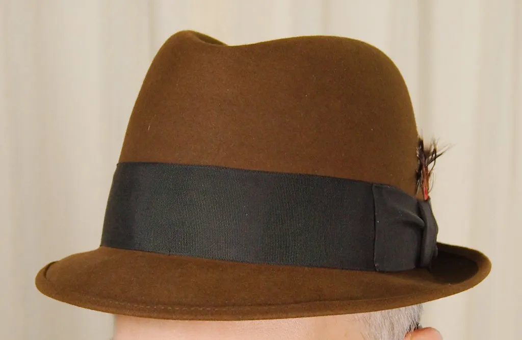 1950s Brown Trilby Felt Hat