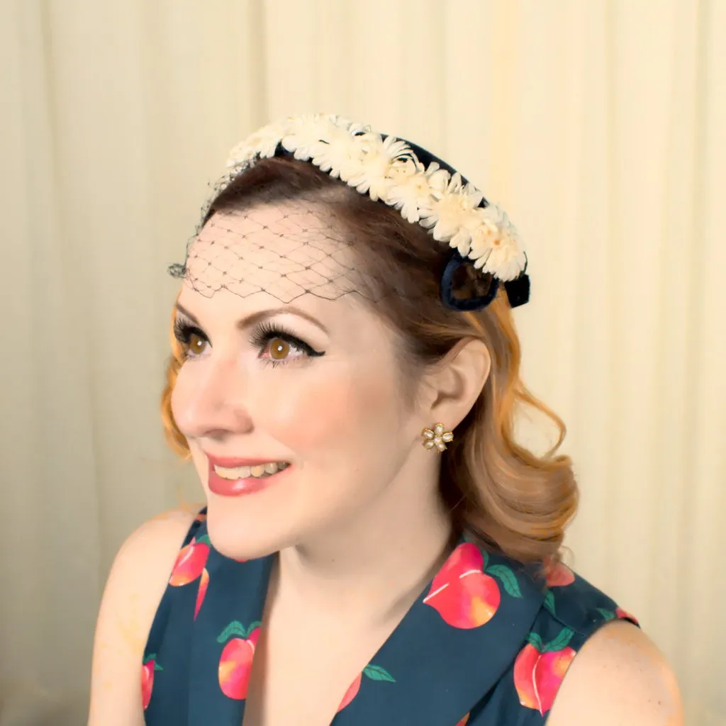 1950s Navy Daisy Hat