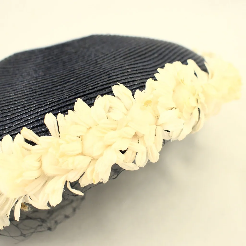 1950s Navy Daisy Hat