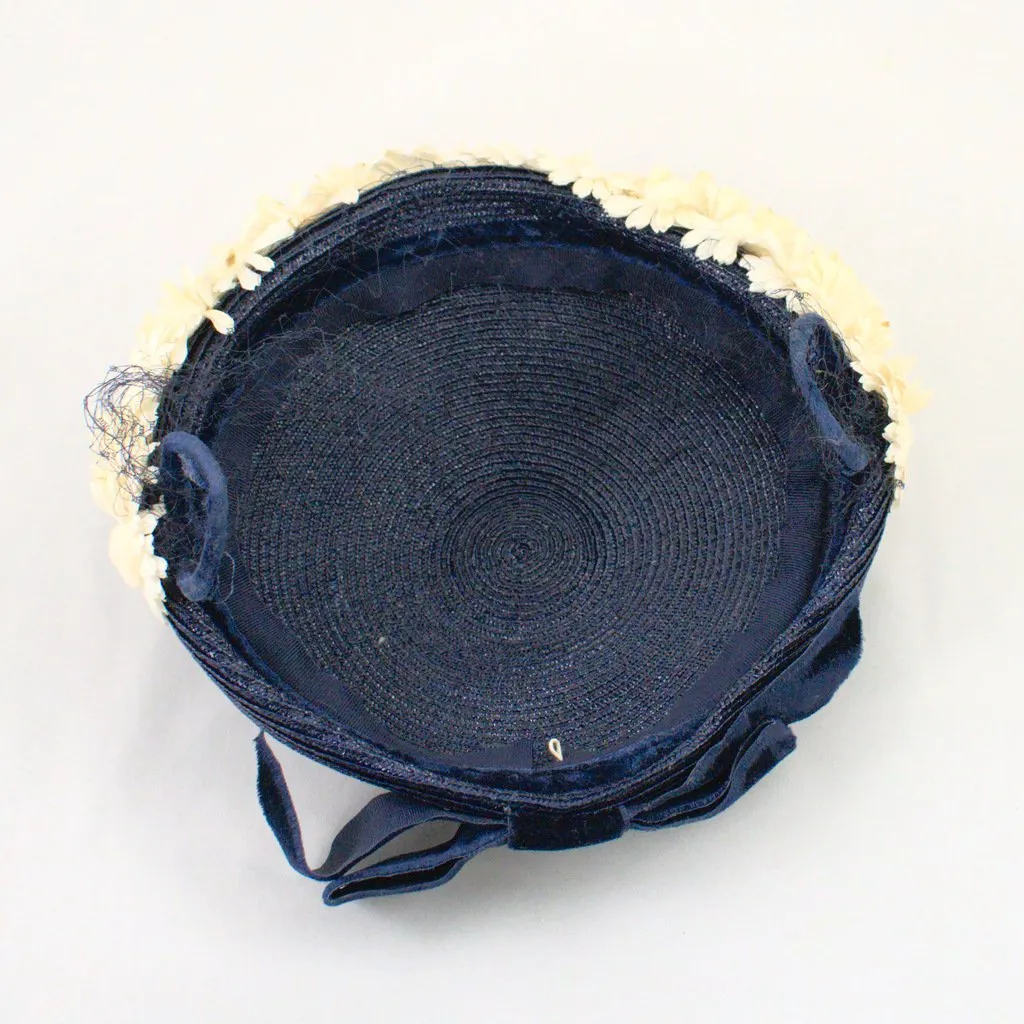 1950s Navy Daisy Hat