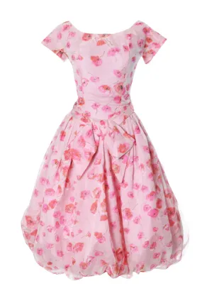 1950's Pink Organza Suzy Perette Vintage Bubble Dress