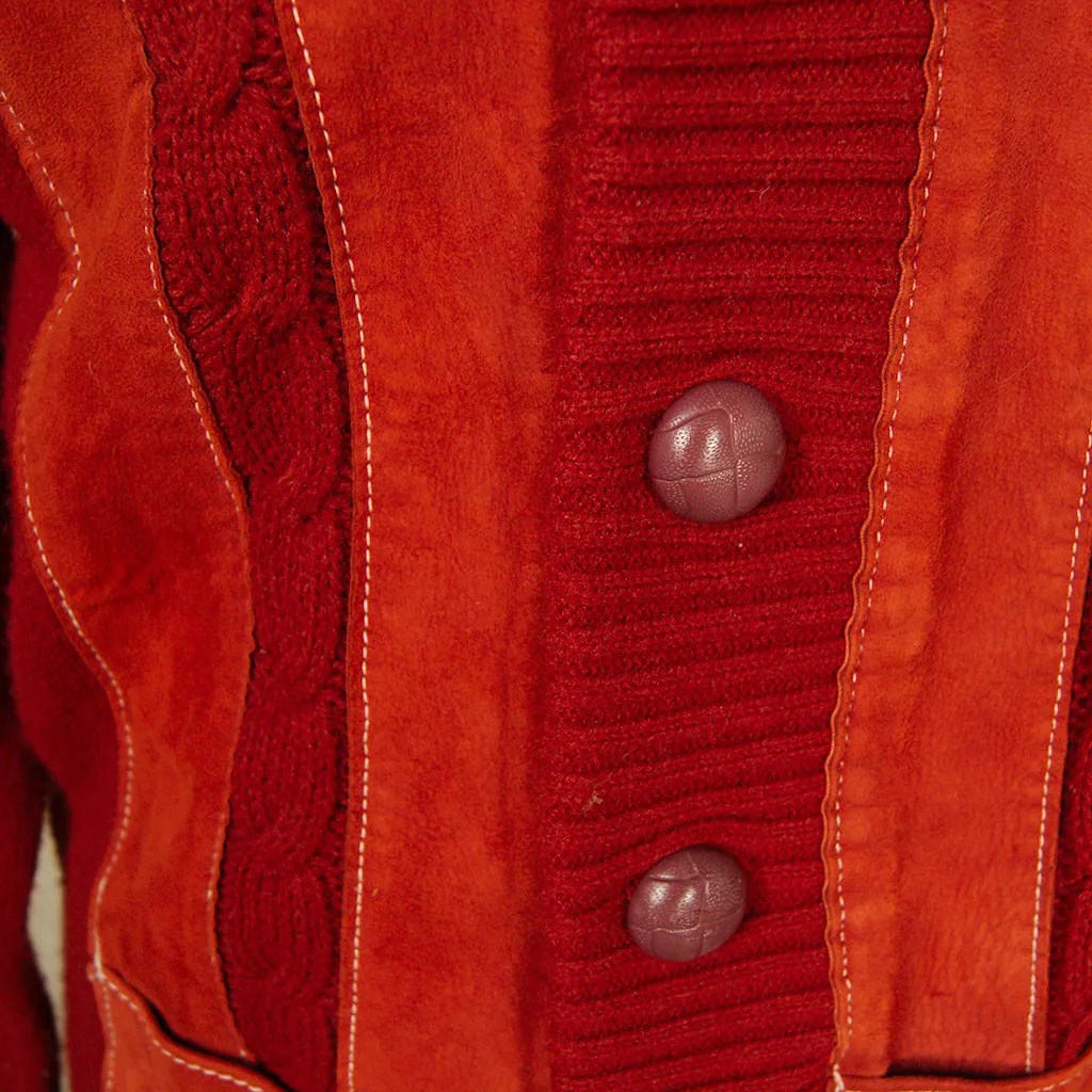 1950s Rust Ultra Suede Cardigan