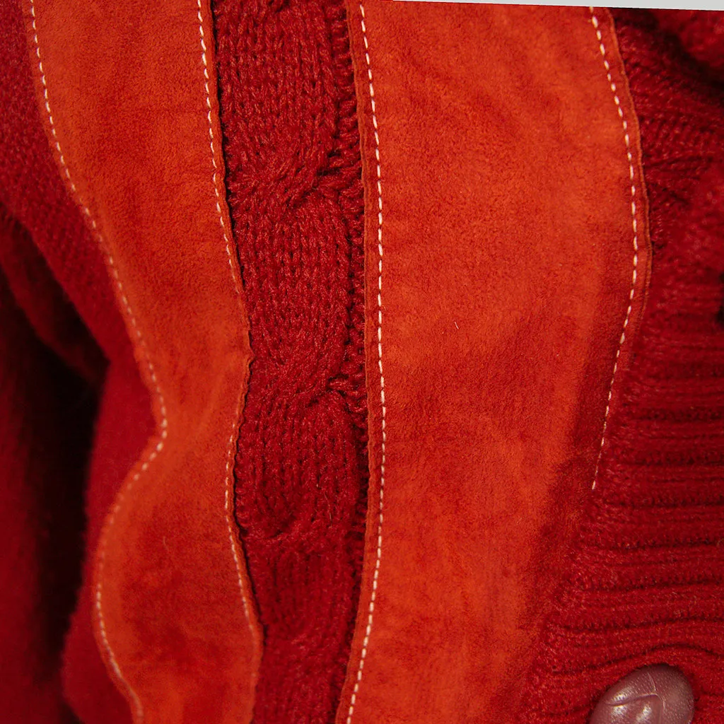 1950s Rust Ultra Suede Cardigan
