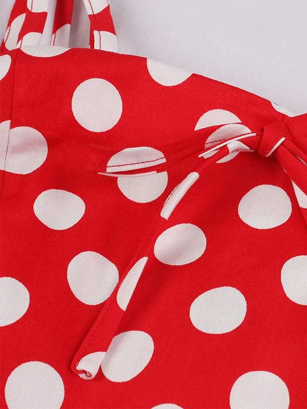 1950S Vintage Polka Dot Spaghetti Strap Dress