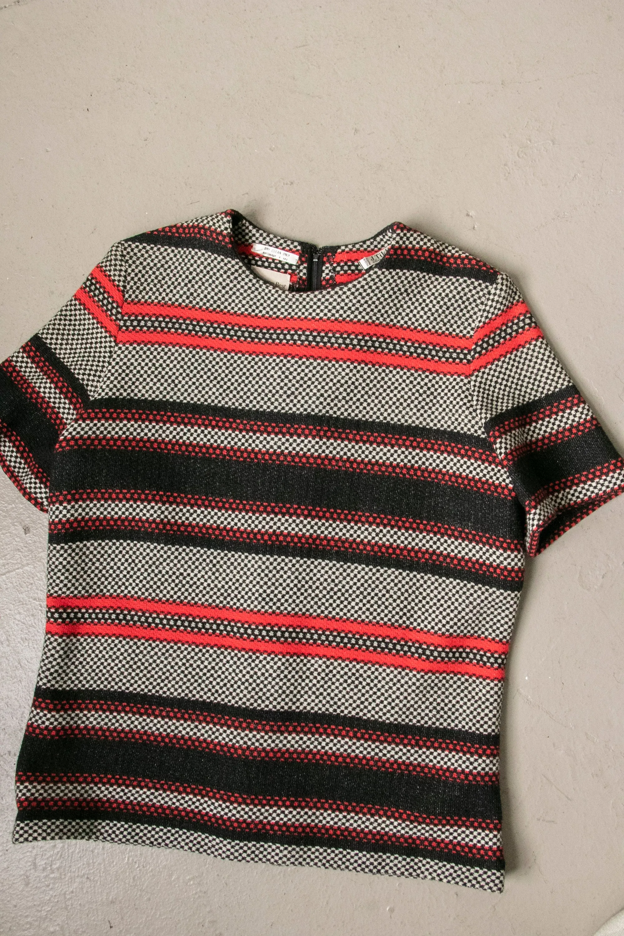 1960s Knit Top Striped Wool J. Tiktiner M