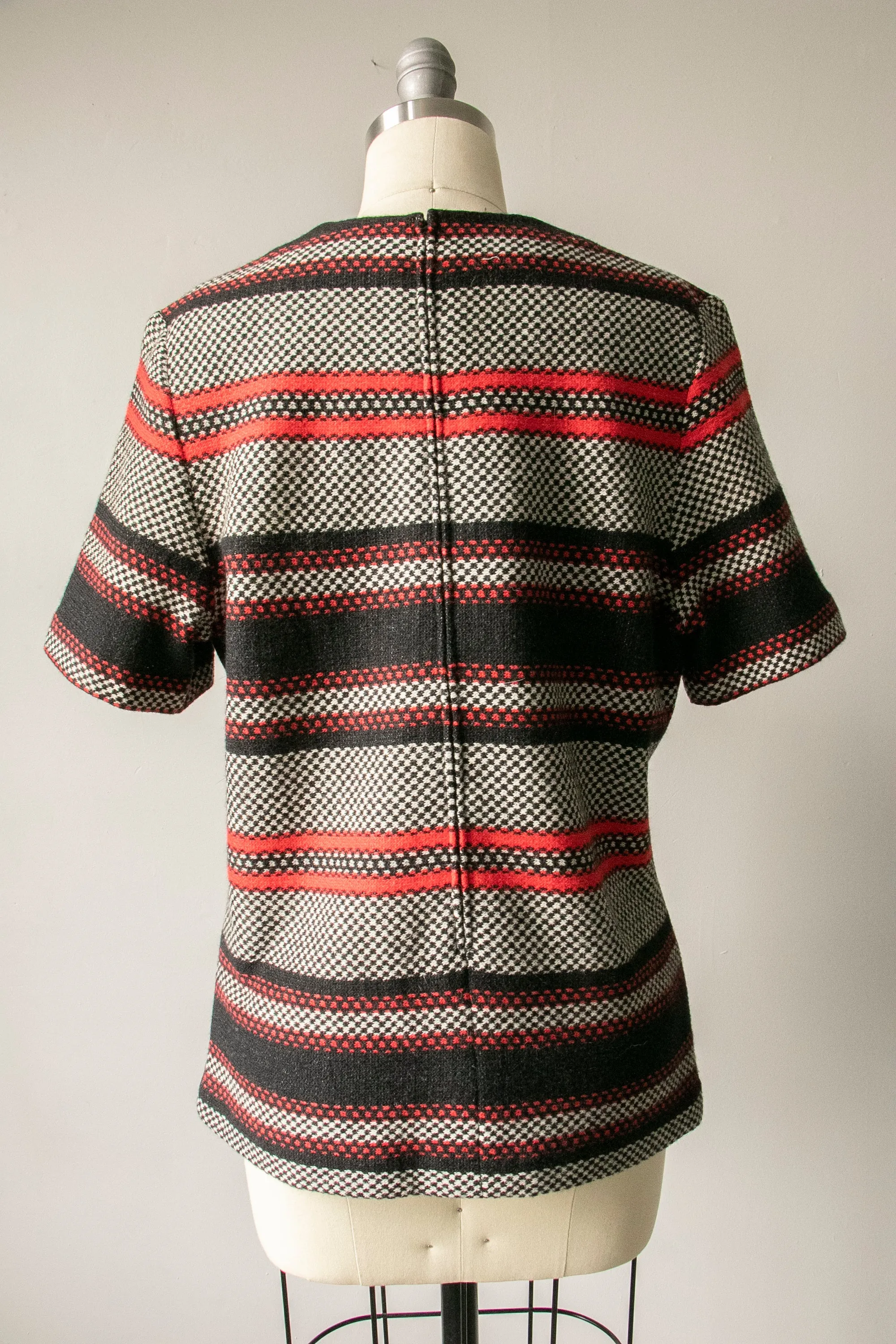 1960s Knit Top Striped Wool J. Tiktiner M