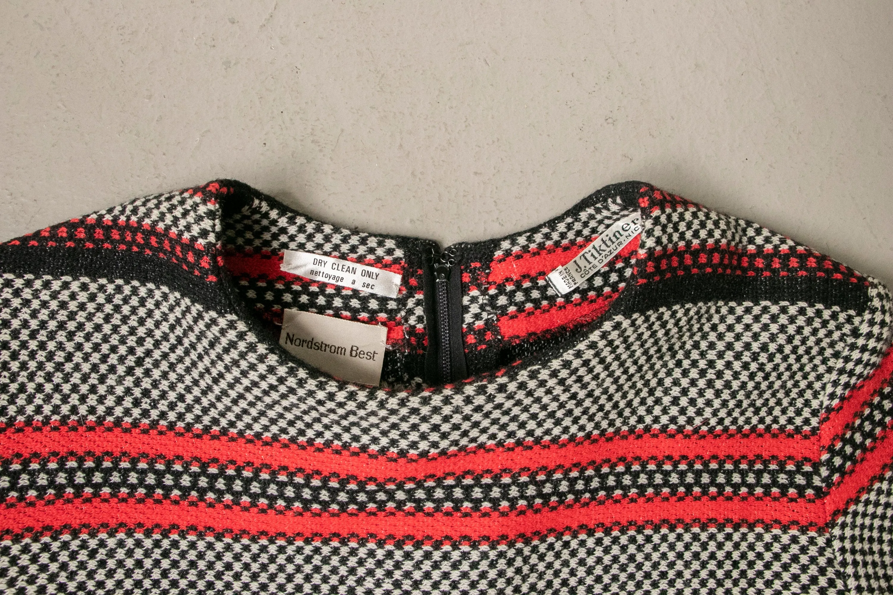 1960s Knit Top Striped Wool J. Tiktiner M