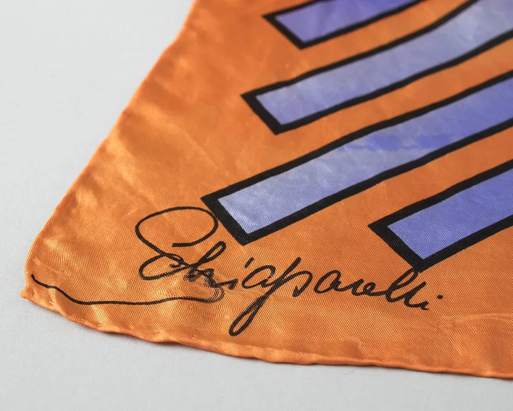 1960s Silk Geometric Scarf by Schiaparelli