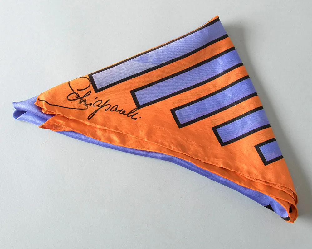 1960s Silk Geometric Scarf by Schiaparelli