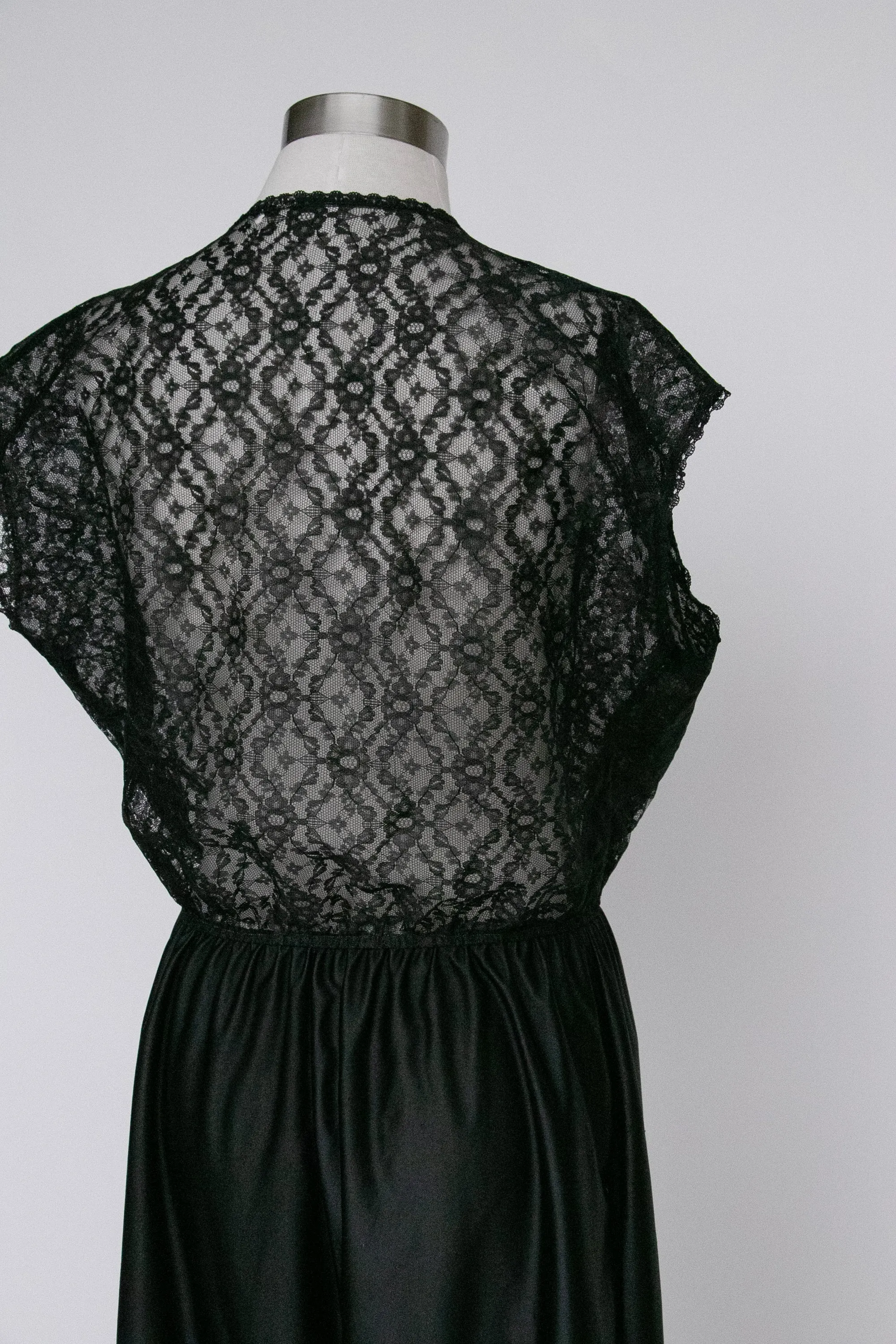 1980s Jumpsuit Lingerie Loungewear Sheer Lace Onesie