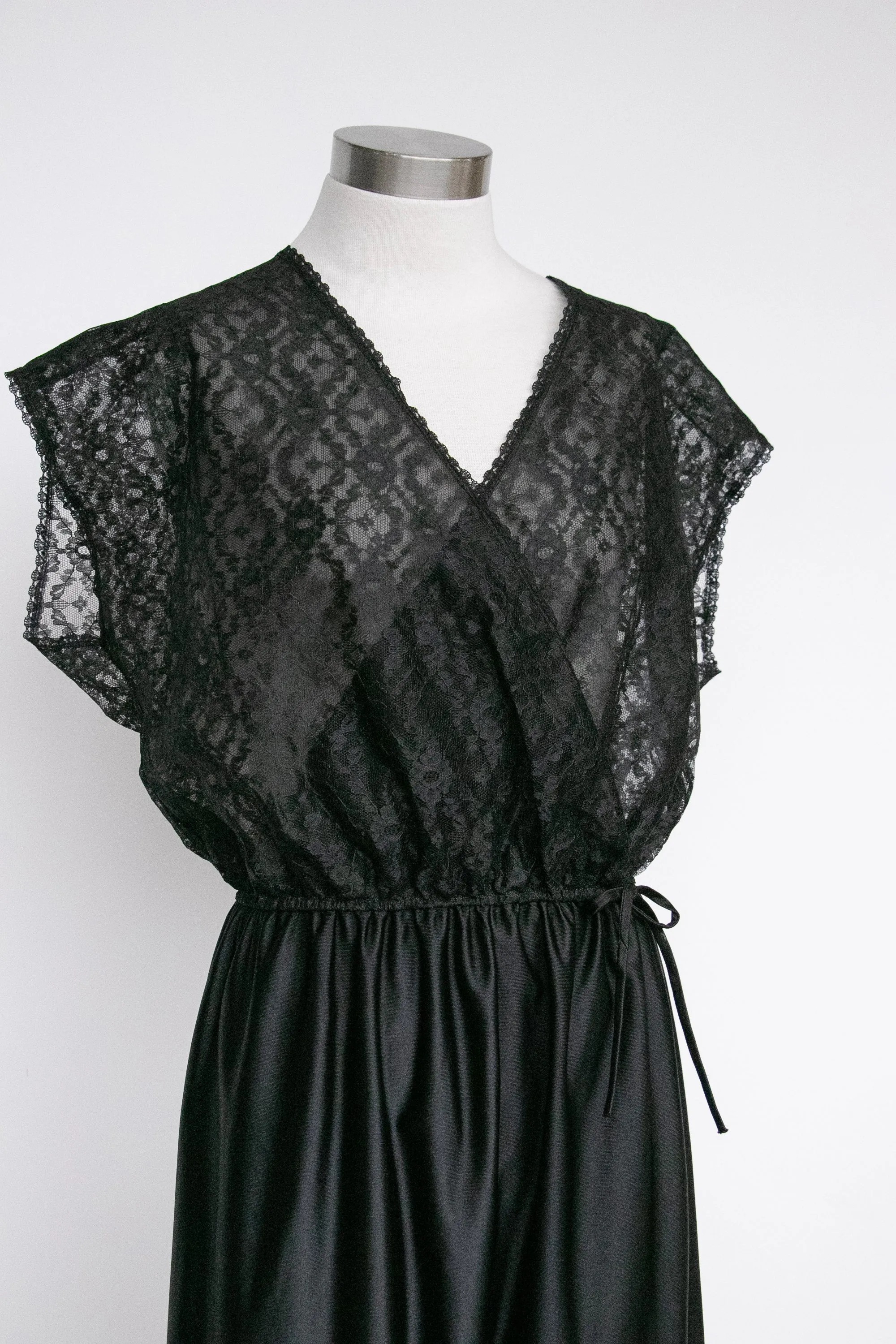 1980s Jumpsuit Lingerie Loungewear Sheer Lace Onesie