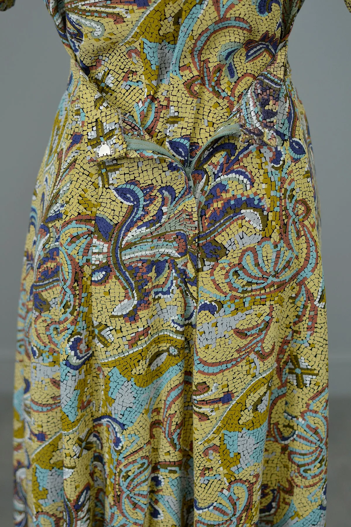 1980s Mosaic Print Skirt and Blouse