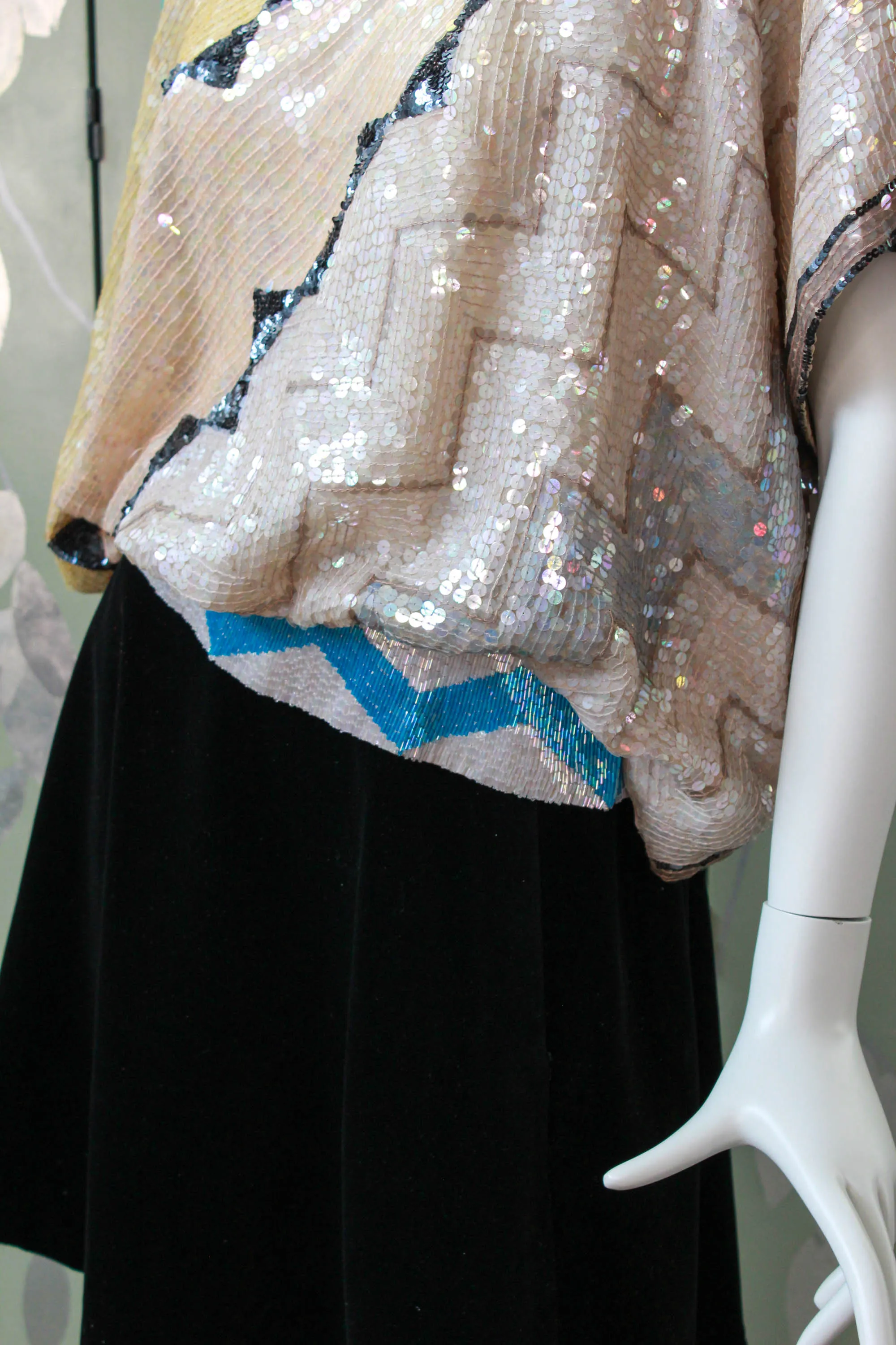 1980s Sequin Geometric Top, Medium/Large