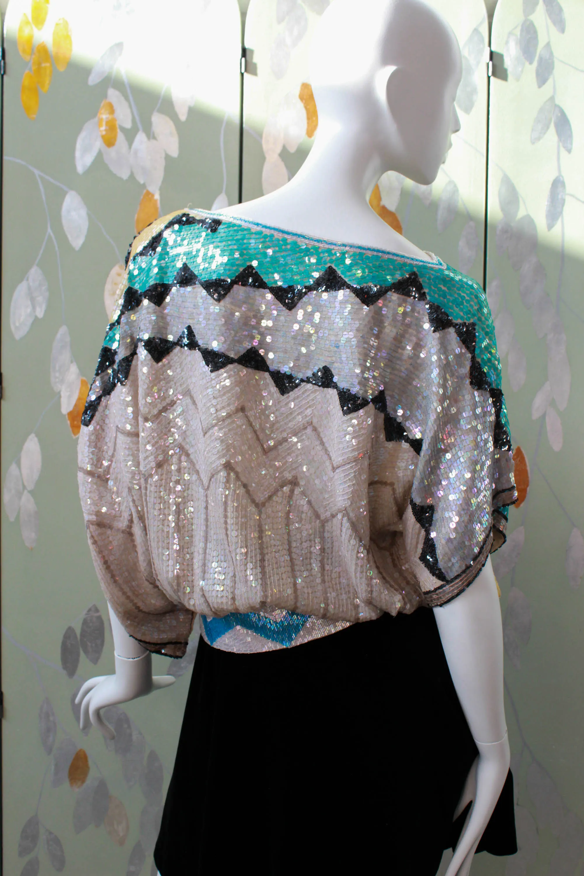1980s Sequin Geometric Top, Medium/Large