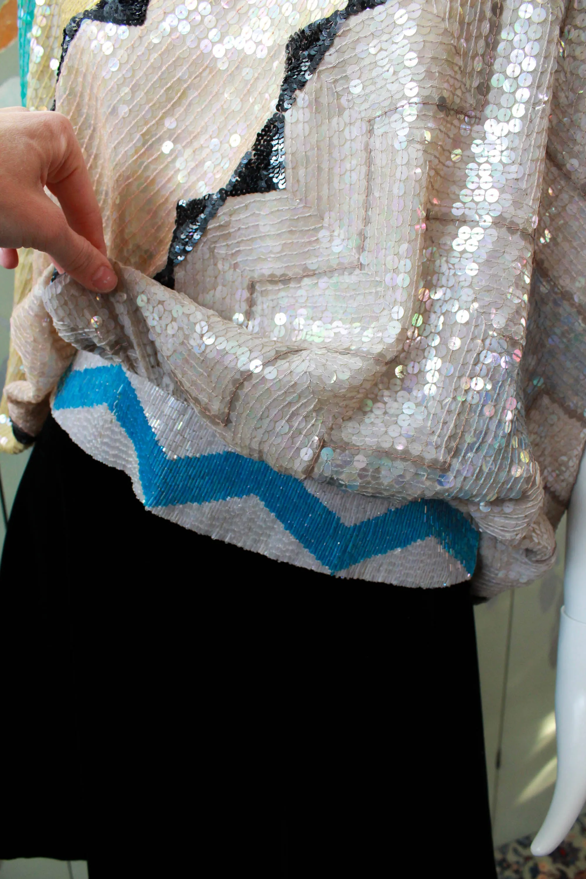 1980s Sequin Geometric Top, Medium/Large