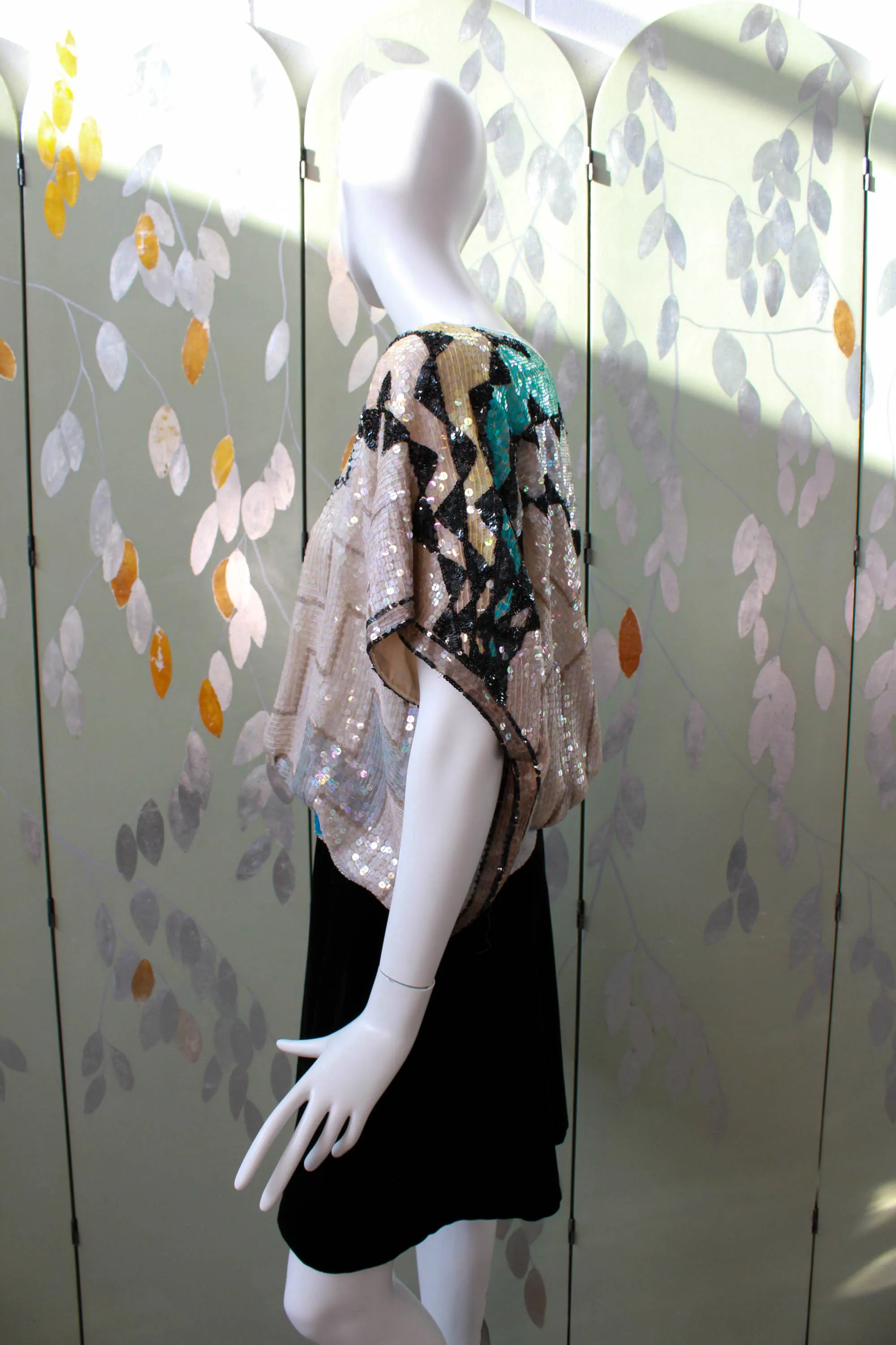 1980s Sequin Geometric Top, Medium/Large