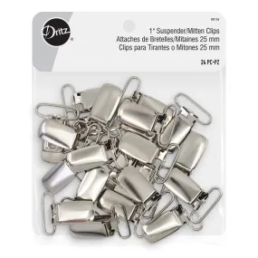 1" Suspender/Mitten Clips, 24 pc, Nickel