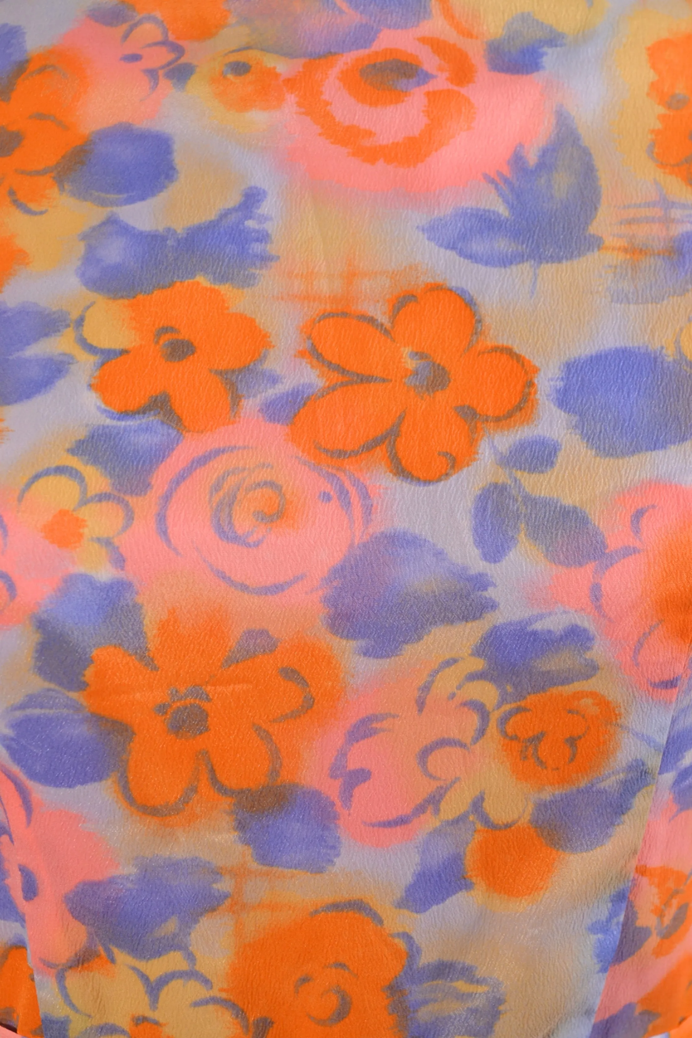 60s Bright Floral Print Mini Dress   Matching Belt S/M