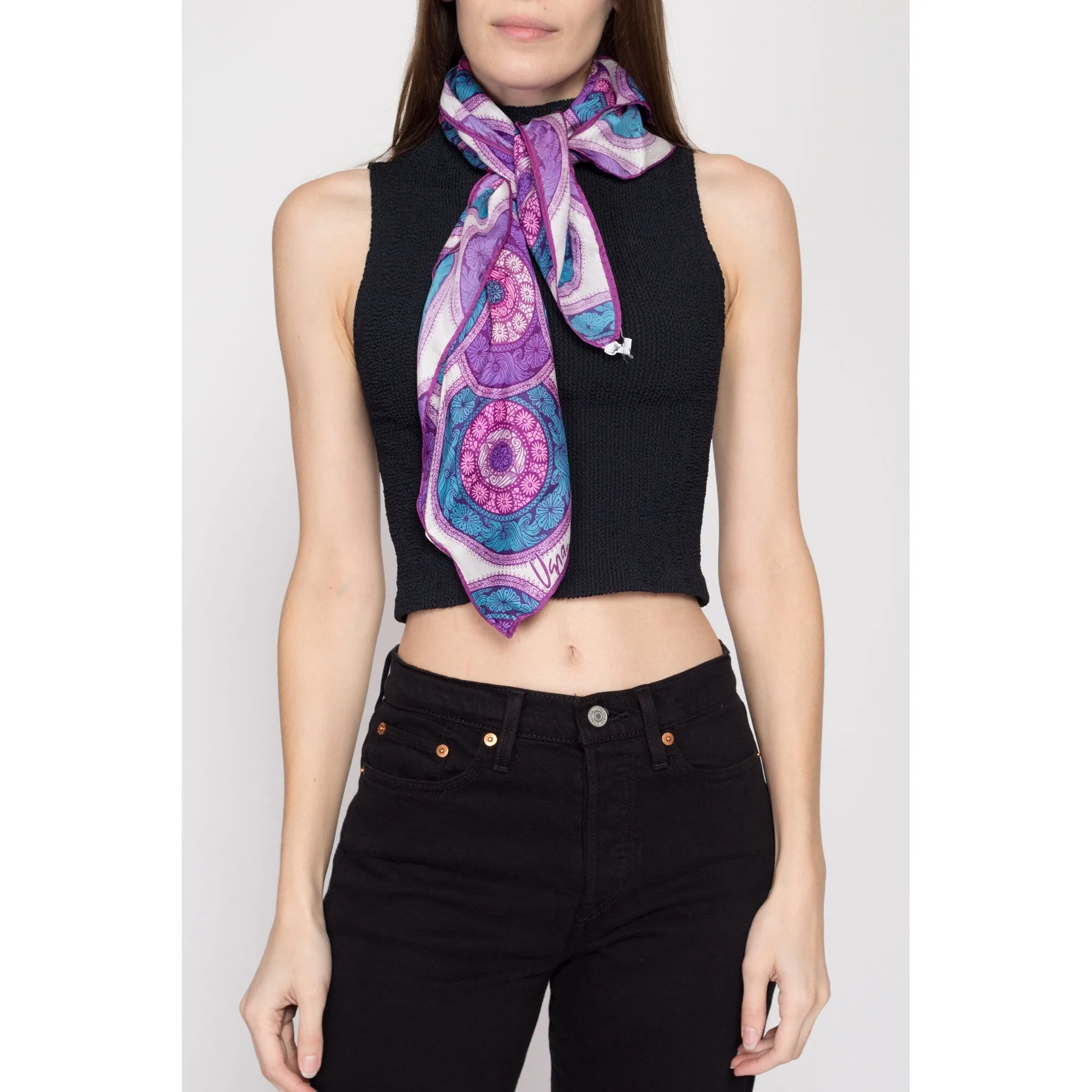 70s Vera Neumann Floral Square Scarf