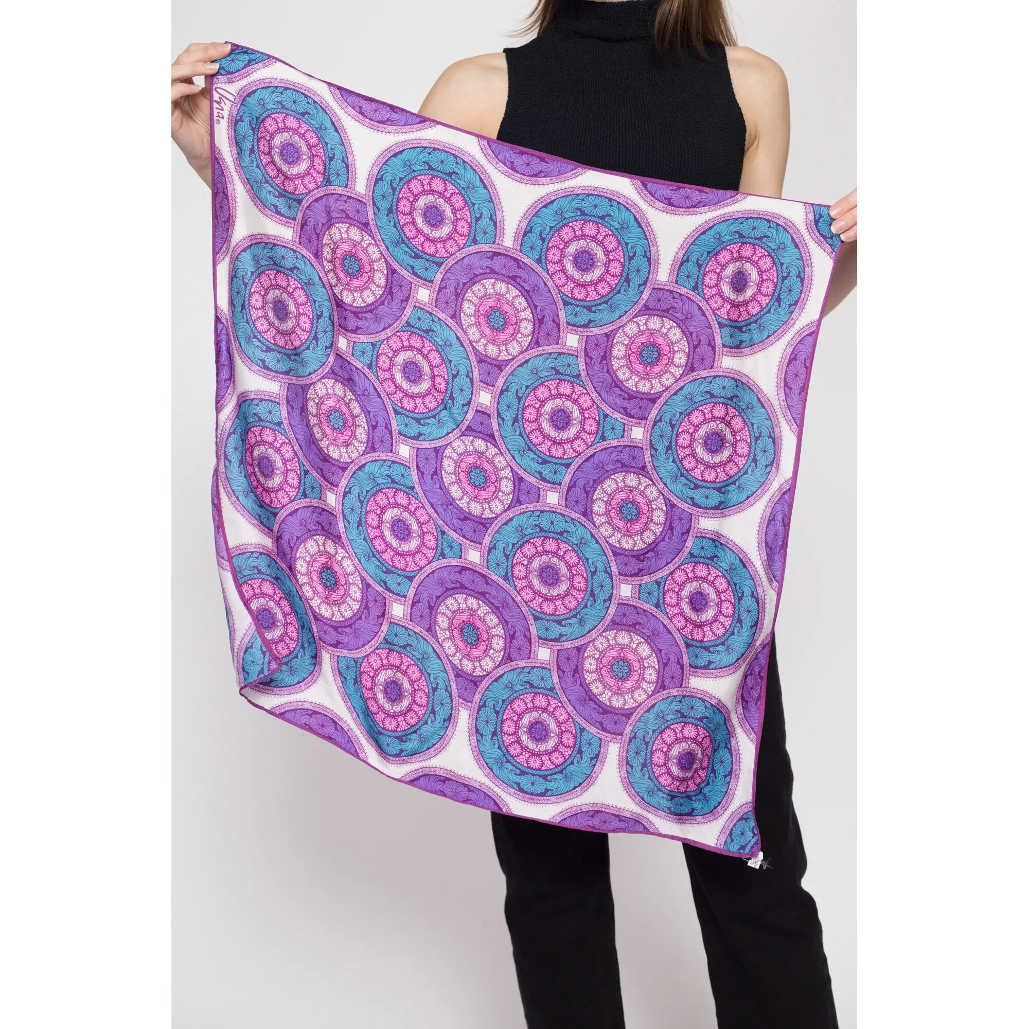 70s Vera Neumann Floral Square Scarf