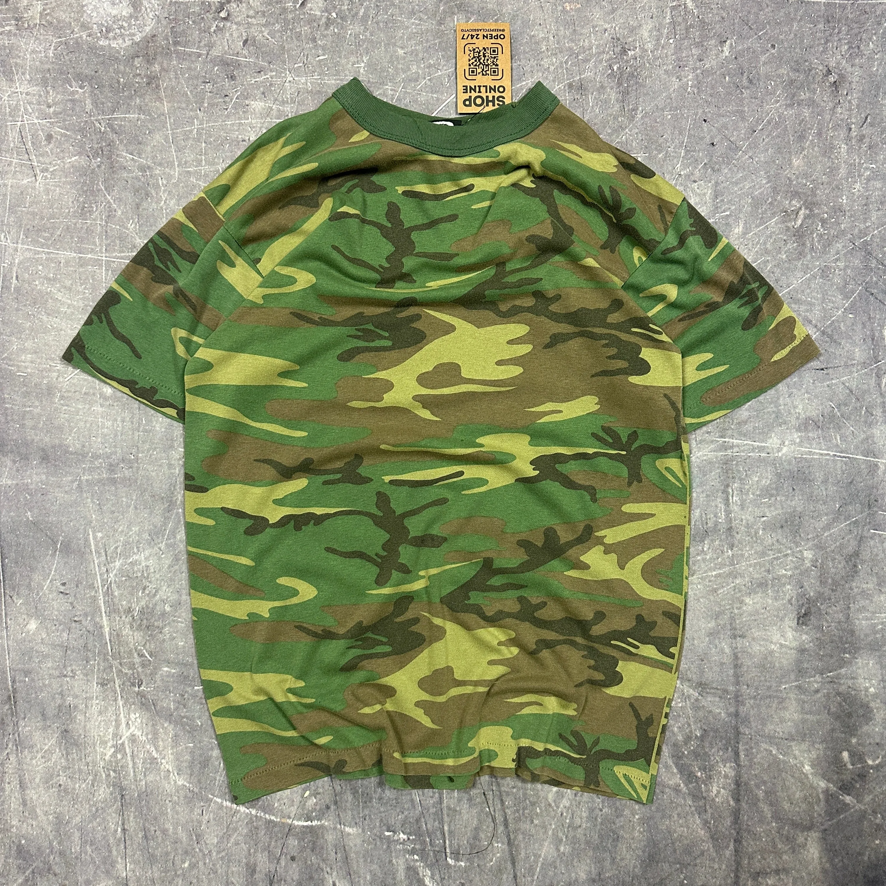 90s Single Stitched Rothco Woodland Camo Esssntial Shirt M F67