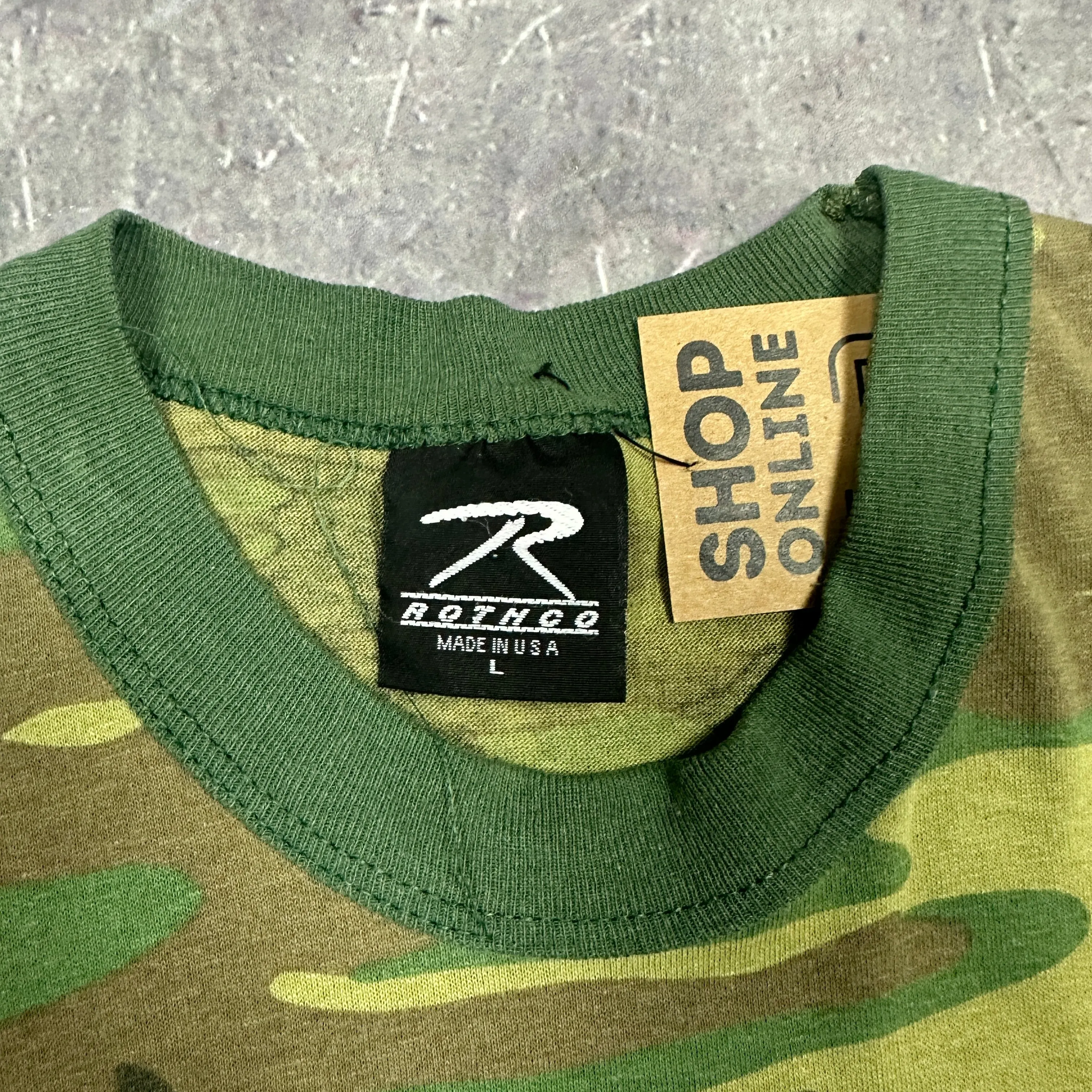 90s Single Stitched Rothco Woodland Camo Esssntial Shirt M F67