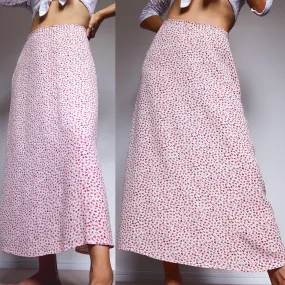 90S Y2K  VINTAGE FLORAL MIDI SKIRT