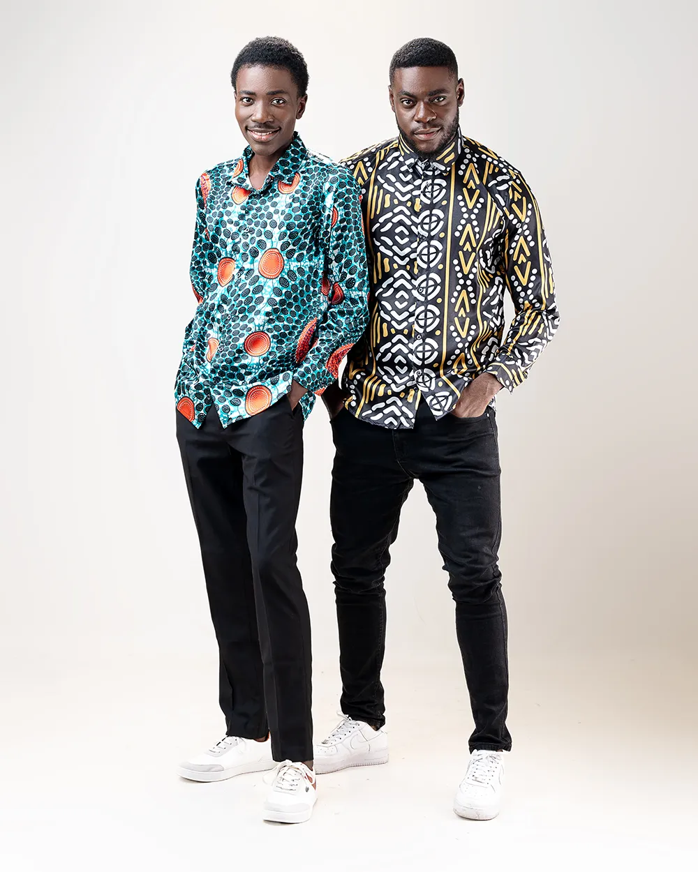 AFRICAN PRINT BABOUNTOU LONG SLEEVE SATIN SHIRT