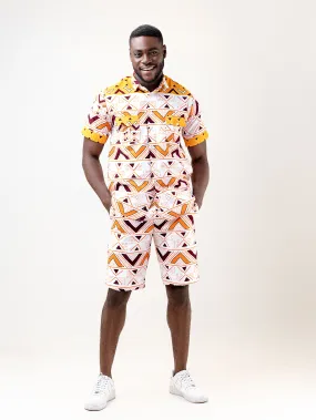 AFRICAN PRINT MANE SHORT SLEEVE SHIRT & MATCHING SHORTS