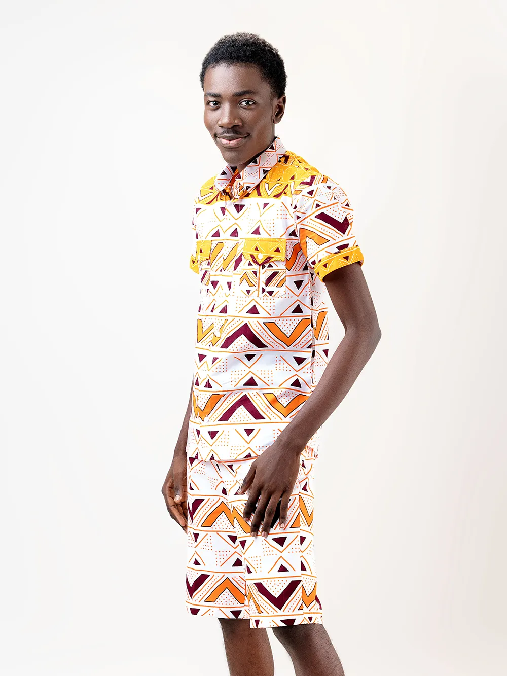 AFRICAN PRINT MANE SHORT SLEEVE SHIRT & MATCHING SHORTS