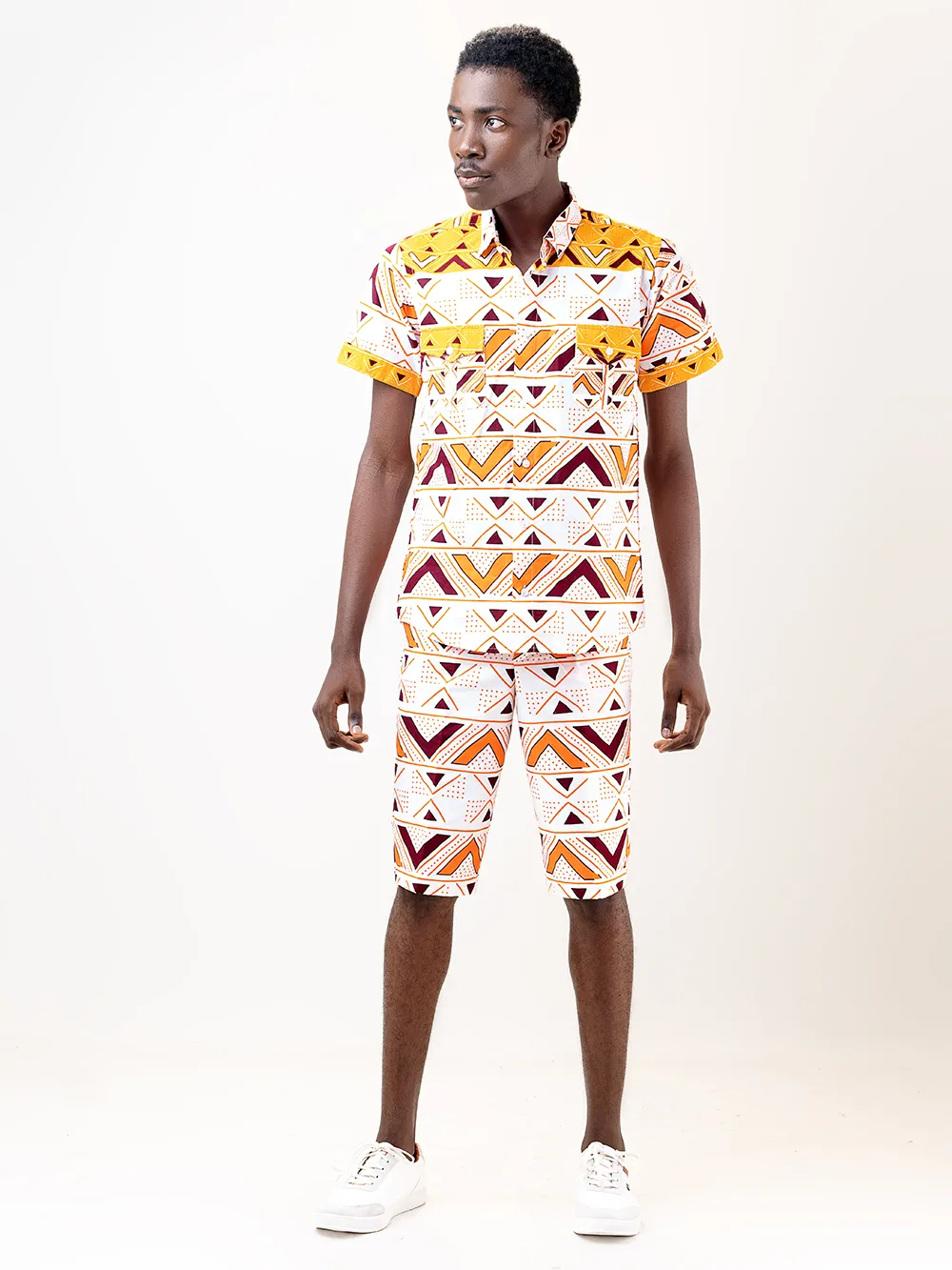 AFRICAN PRINT MANE SHORT SLEEVE SHIRT & MATCHING SHORTS