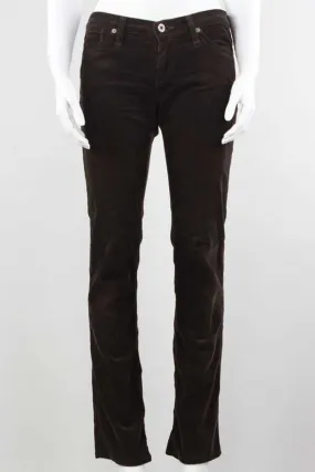 AG Adriano Goldschmied Brown Corduroy Straight Leg Pants - 27 US