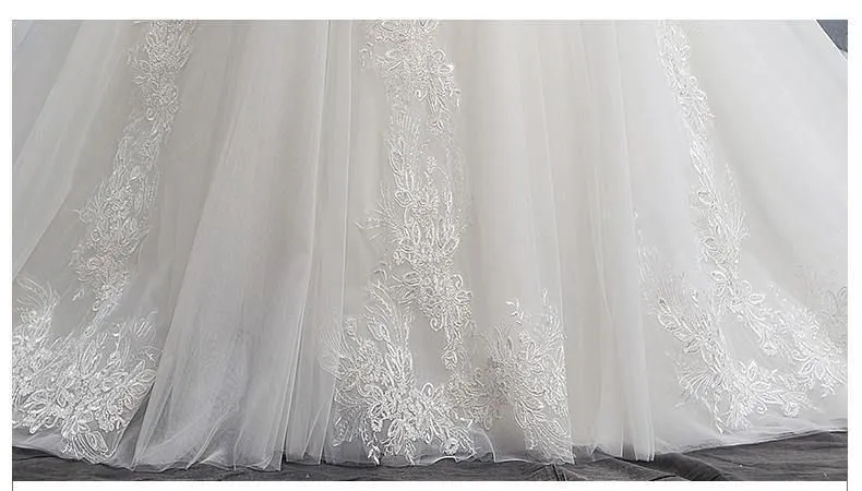 Applique Lace Vintage Wedding Dress Off Shoulder Bride Dress