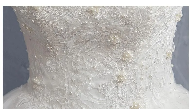 Applique Lace Vintage Wedding Dress Off Shoulder Bride Dress