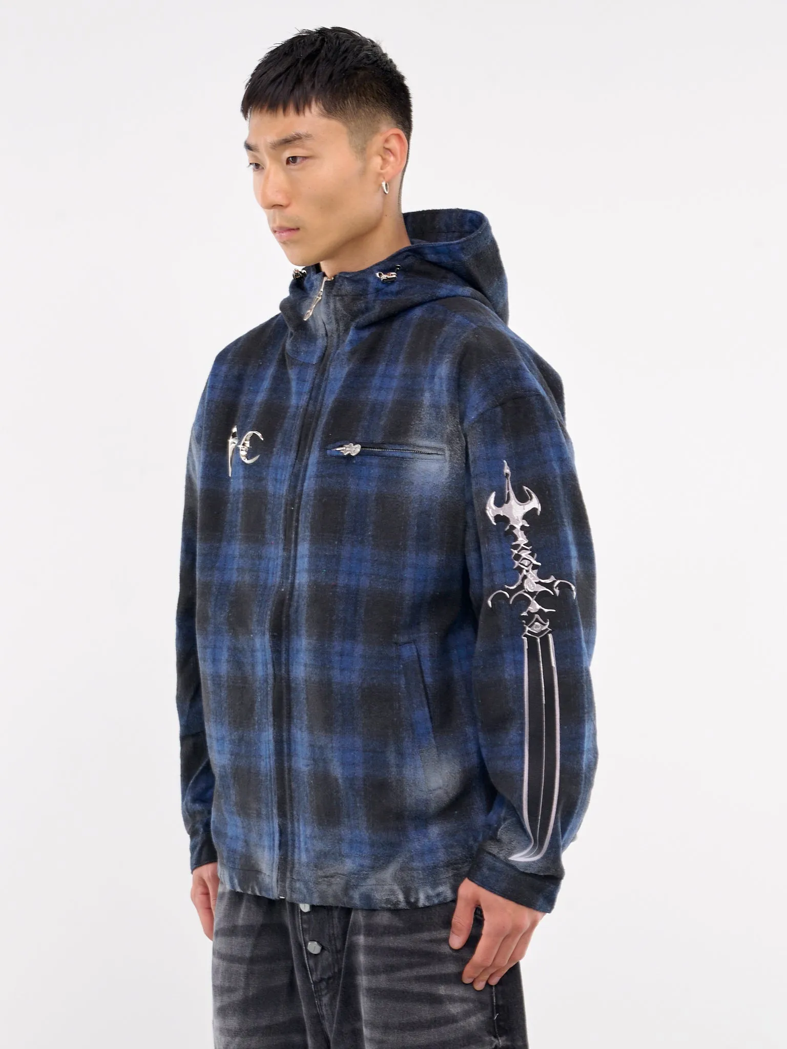 Arab Sword Flannel Zip-Up (JK2303-BLUE)