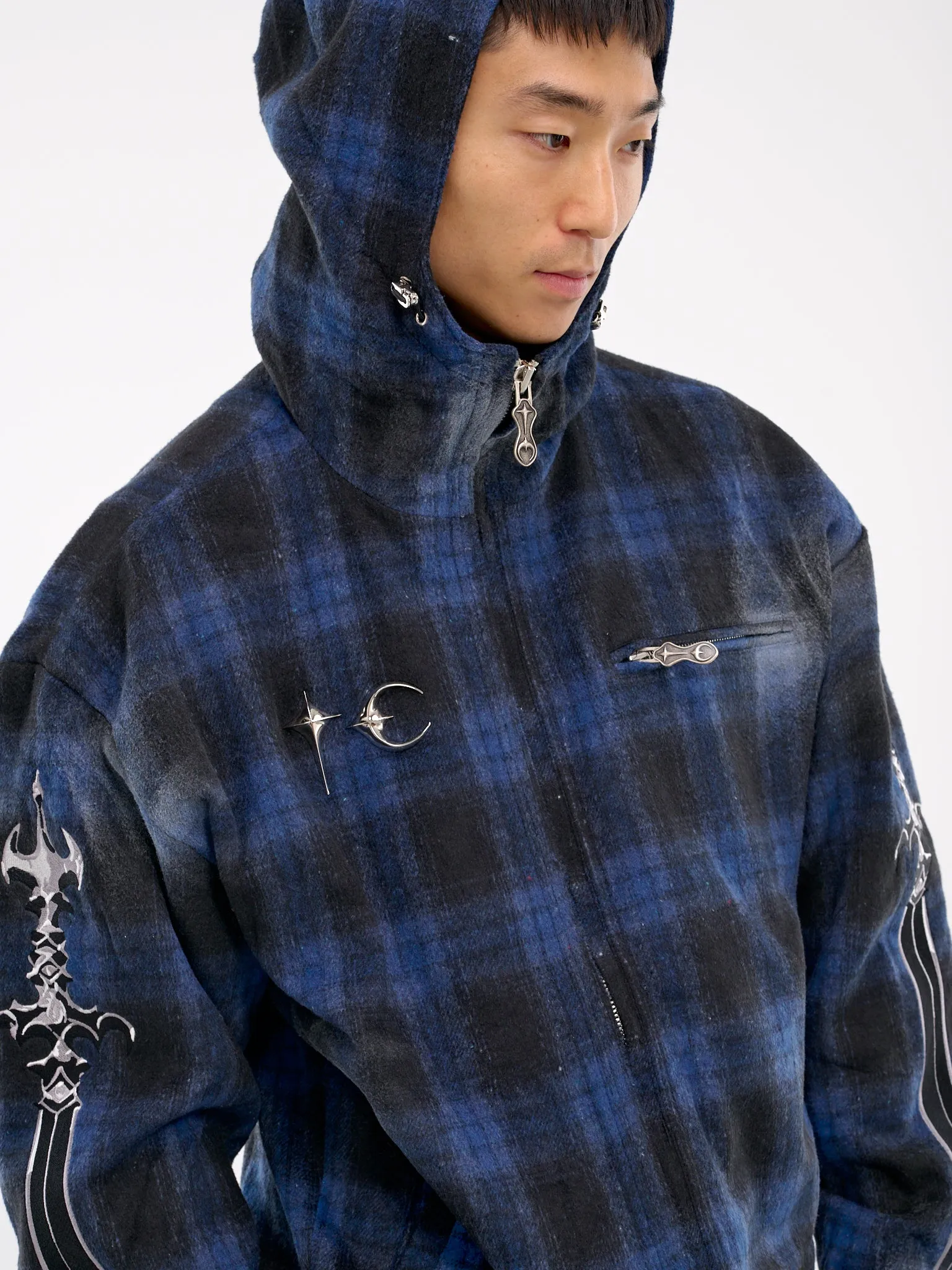 Arab Sword Flannel Zip-Up (JK2303-BLUE)