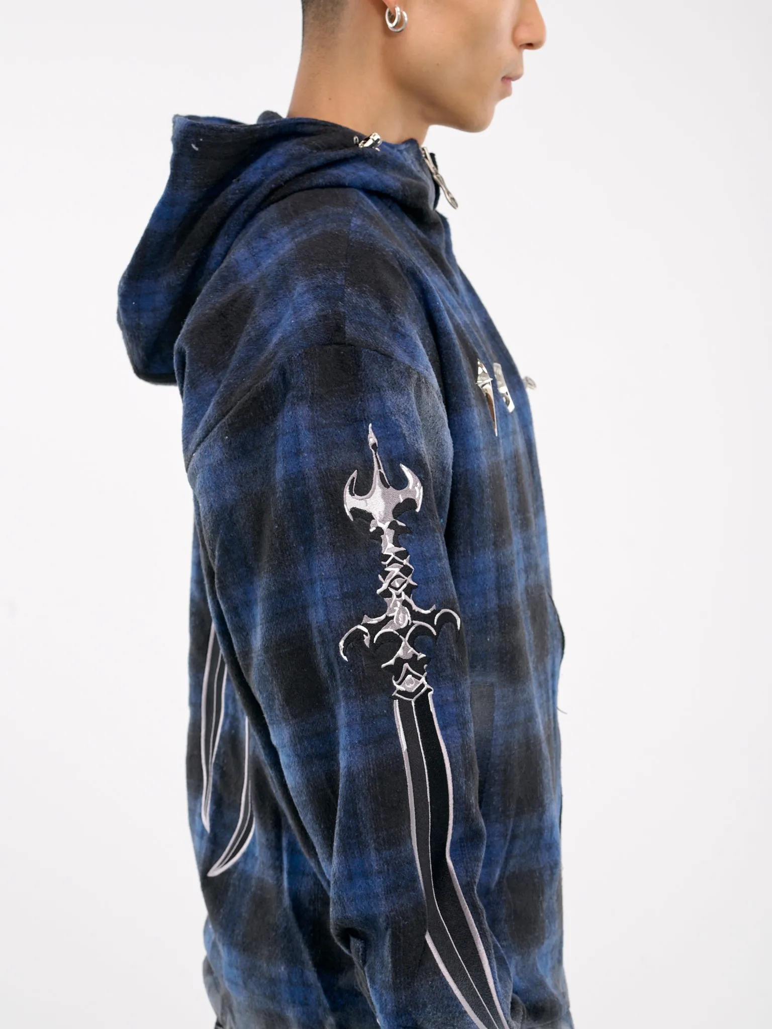 Arab Sword Flannel Zip-Up (JK2303-BLUE)