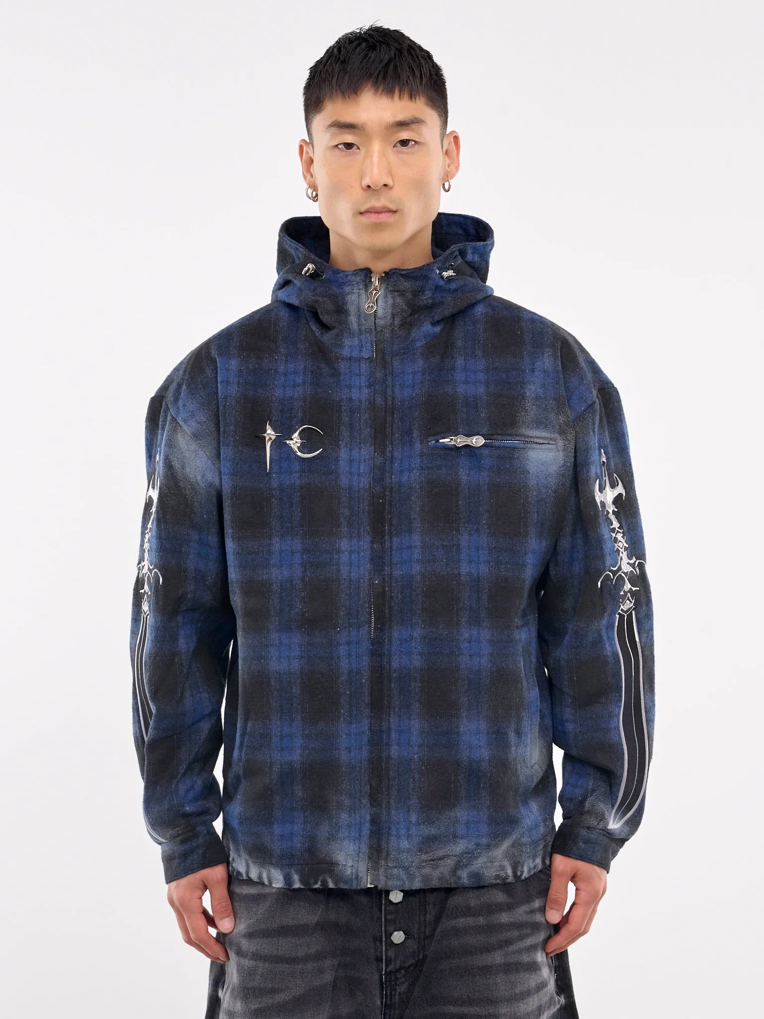 Arab Sword Flannel Zip-Up (JK2303-BLUE)